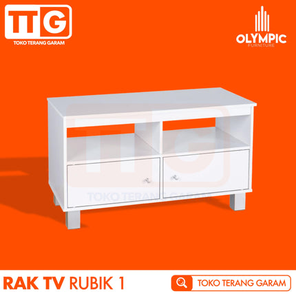OLYMPIC - RTV RUBIK 1 Meja / Rak TV Dengan Pintu 80 cm