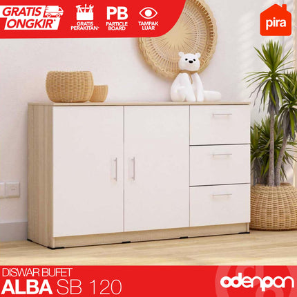 PIRA - ALBA SB Cabinet / Bufet Minimalis Dengan Laci 120 /150 cm