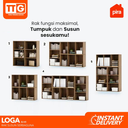 PIRA LOGA SU 45 Rak Susun Serbaguna 3 Tingkat Buku Minimalis Jumbo
