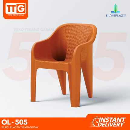 OLYMPLAST - OL 505 Kursi Plastik Motif Rattan Dengan Lengan