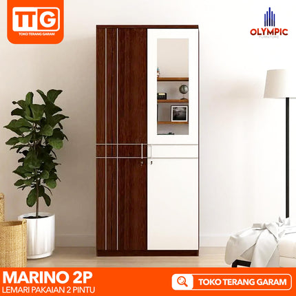 OLYMPIC - LITE SERIES Lemari Pakaian / Baju 2 Pintu Dengan Cermin