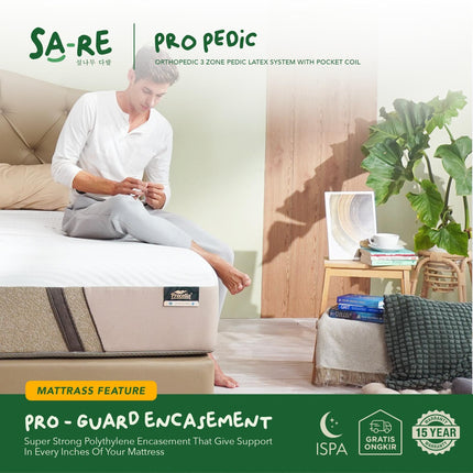 PROCELLA - PRO PEDIC Kasur Orthopedic Pocket Spring Bed With 3 Zone Latex System