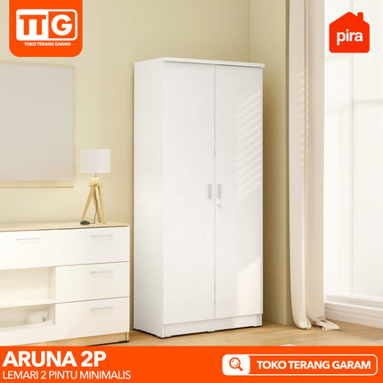 PIRA OX - ARUNA 2P Lemari Pakaian / Baju 2 Pintu Minimalis 2 Gantungan