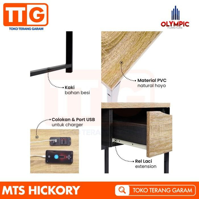 OLYMPIC - MT HICKORY Meja Belajar / Tulis / Kerja Kaki Besi