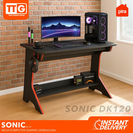 PIRA - SONIC DK Meja Gaming / Komputer / Kerja / Tulis Serbaguna 120 cm