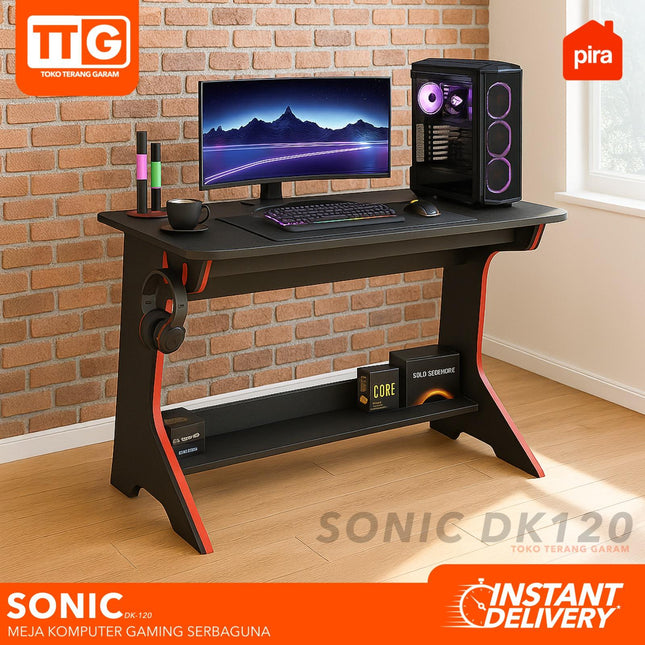 PIRA - SONIC DK Meja Gaming / Komputer / Kerja / Tulis Serbaguna 120 cm