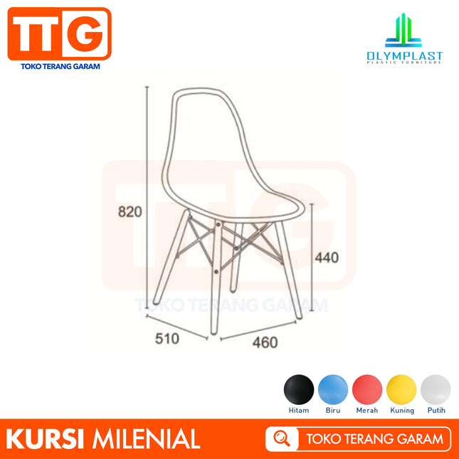 OLYMPLAST - MILENIAL Kursi Plastik Kafe / Makan Minimalis