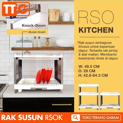 OLYMPLAST - RSOK 02 Rak Piring Plastik Serbaguna Dapur 2 Susun