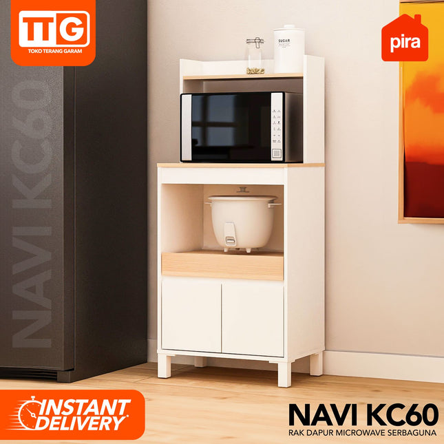 PIRA Rak Dapur Microwave & Rice Cooker Minimalis Serbaguna NAVI KC 60