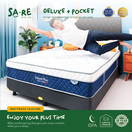 CENTRAL - DELUXE PLUS Kasur Spring Bed Pocket Spring Plush Top 33 cm