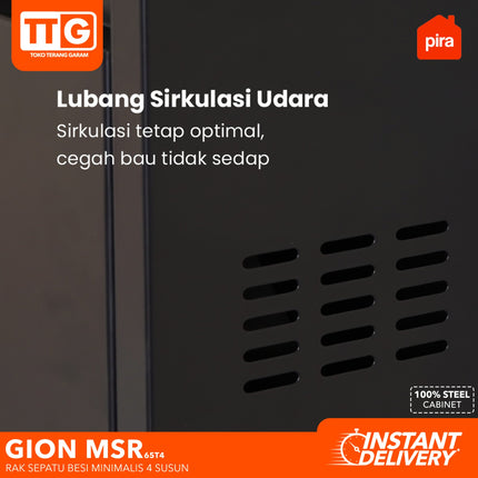 PIRA - GION MSR 65T4 Lemari / Rak Sepatu Besi Minimalis 4 Susun