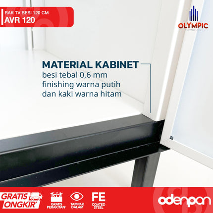 OLYMSTEEL - AVR 1L Meja TV / Rak TV / Bufet TV Besi Dengan Laci 120 cm