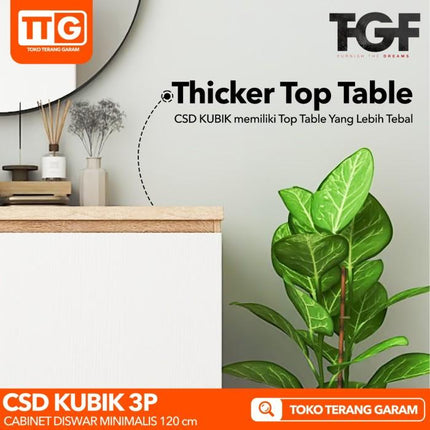 TGF - CSD KUBIK 120 Cabinet / Bufet Serbaguna Minimalis 3 Pintu