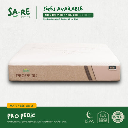 PROCELLA - PRO PEDIC Kasur Orthopedic Pocket Spring Bed With 3 Zone Latex System