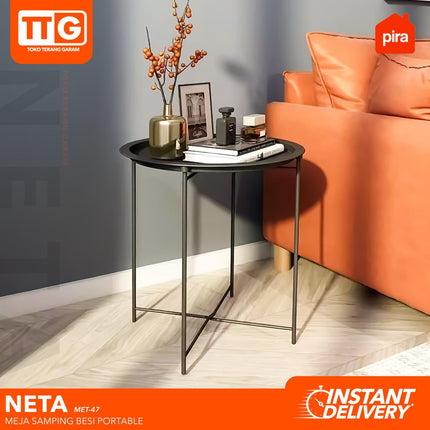 PIRA - NETA Coffee Table Portable / Meja Lipat Samping Besi