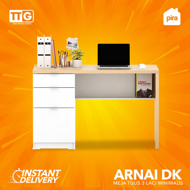 PIRA - ARNAI DK 120 Meja Belajar / Kerja / Kantor Dengan 3 Laci