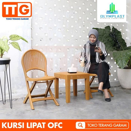 OLYMPLAST - OFC Folding Chair Kursi Lipat Motif Rattan