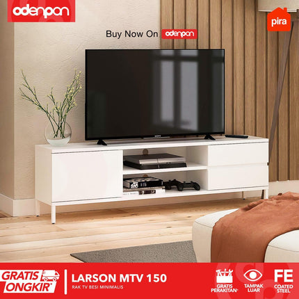 PIRA - LARSON MTV Meja / Rak TV Besi Minimalis Dengan  2 Laci 120 / 150 cm