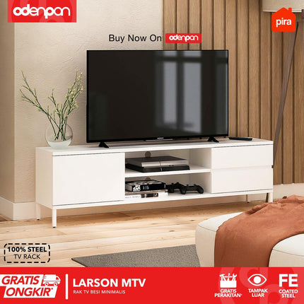 PIRA - LARSON MTV Meja / Rak TV Besi Minimalis Dengan  2 Laci 120 / 150 cm