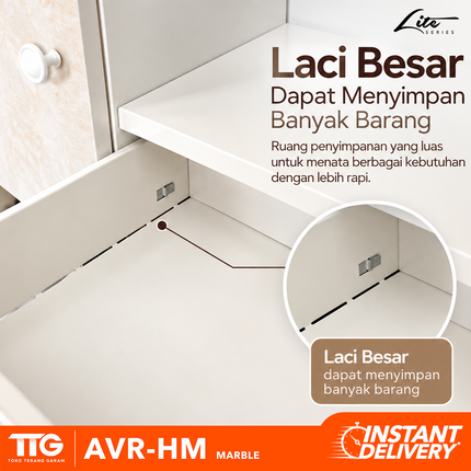 AVERY - HM TV MARBLE 1 Rak TV Besi Minimalis Dengan Motif Marble