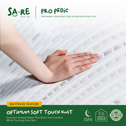 PROCELLA - SET PRO PEDIC Kasur Orthopedic Pocket Spring Bed With 3 Zone Latex System