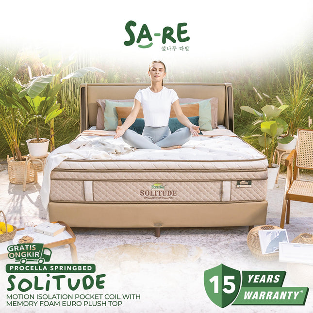 PROCELLA - SOLITUDE Kasur Pocket Spring Bed Memory Foam Plush Top