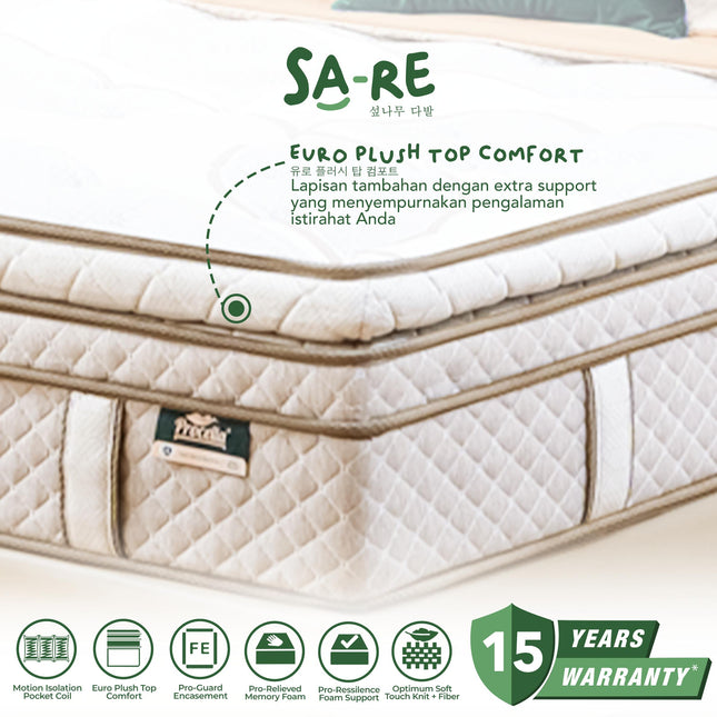 PROCELLA - SET SOLITUDE Kasur Pocket Spring Bed Memory Foam Plush Top