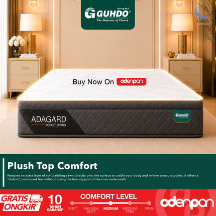 GUHDO - ADAGARD PLUSH TOP Kasur Spring Bed Pocket Coil Dengan Plush Top