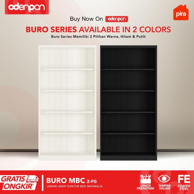 PIRA WORKDESIGN - BURO Lemari Arsip Kantor Filling Cabinet Besi 2 Pintu Swing Dengan Kaca