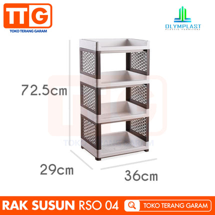 OLYMPLAST - RSO 04 Rak Plastik Serbaguna Dapur Toilet 4 Susun