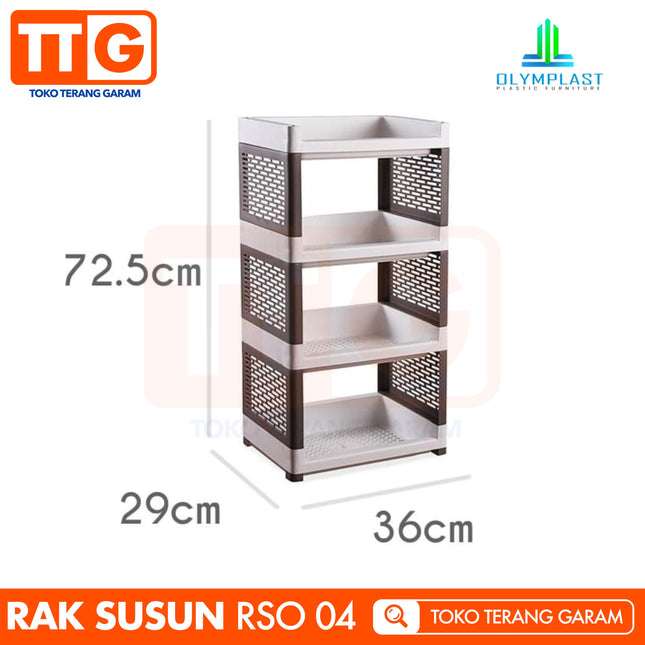 OLYMPLAST - RSO 04 Rak Plastik Serbaguna Dapur Toilet 4 Susun