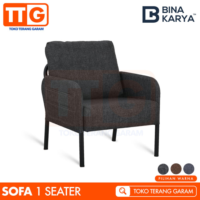 BINA KARYA - MARCOPOLO 1S Sofa Modern 1 Seater Dudukan Rangka Besi