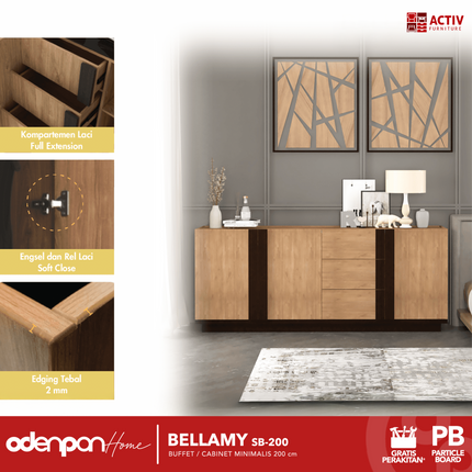 ACTIV AVANTI - BELLAMY SB 200 Lemari Laci Cabinet Drawer Bufet Minimalis 200 cm