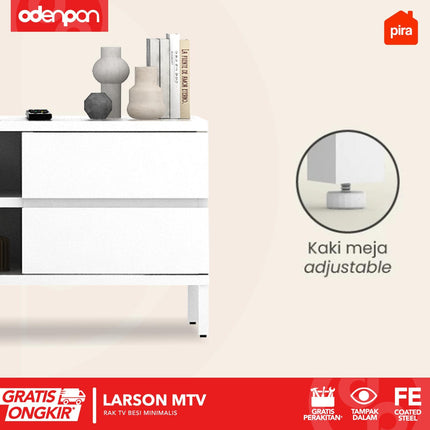 PIRA - LARSON MTV Meja / Rak TV Besi Minimalis Dengan  2 Laci 120 / 150 cm