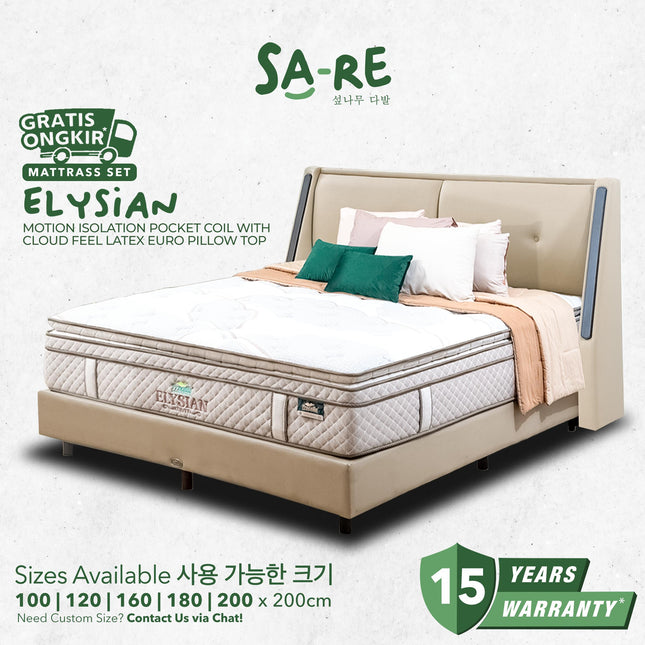 PROCELLA - SET ELYSIAN Kasur Pocket Spring Bed Euro Pillow Top Latex