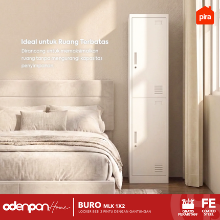PIRA WORKDESIGN - BURO MLK 1X2 Lemari Locker Besi Dengan 2 Pintu