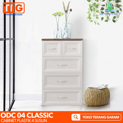 OLYMPLAST - ODC 04 CB Classic Drawer Cabinet Plastik Laci 4 Susun