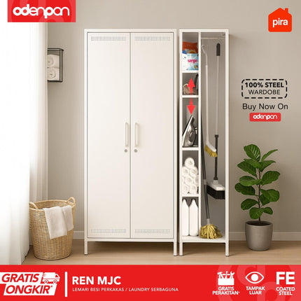 PIRA - REN MJC Lemari Besi Rak Perkakas Laundry Serbaguna Minimalis 1 & 2 Pintu