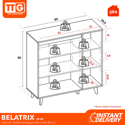 PIRA OX - BELATRIX SB 80 Buffet / Cabinet Scandinavia 80 cm