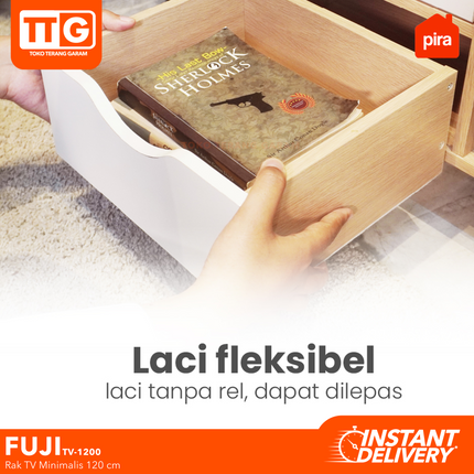 PIRA  OX - FUJI TV 1200 Meja / Rak TV  Dengan Pintu & Laci 120 cm