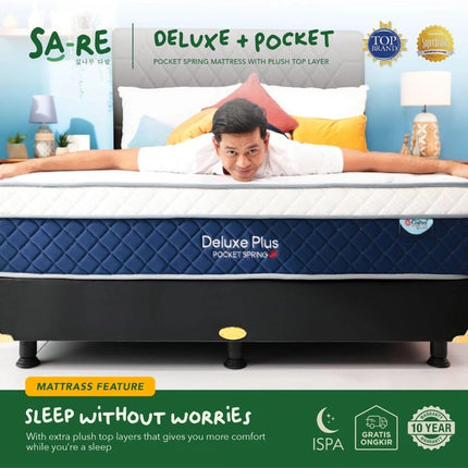 CENTRAL - DELUXE PLUS Kasur Spring Bed Pocket Spring Plush Top 33 cm