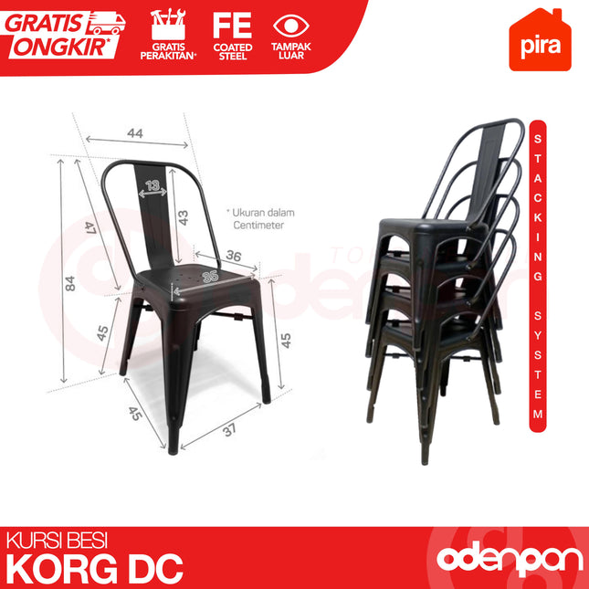 PIRA - KORG DC Kursi Makan Kafe Besi Import