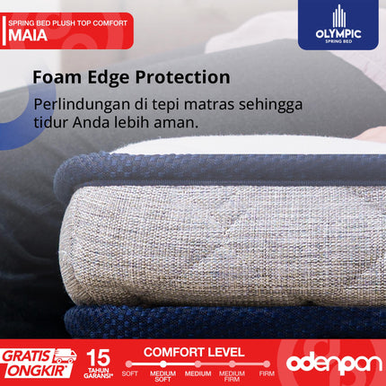 OLYMPIC - SET MAIA Kasur Spring Bed Mattress Garansi Plush Top Comfort Foam
