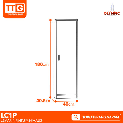 OLYMPIC G-STAR - LC1P Lemari Pakaian / Baju 1 Pintu Dengan Gantungan