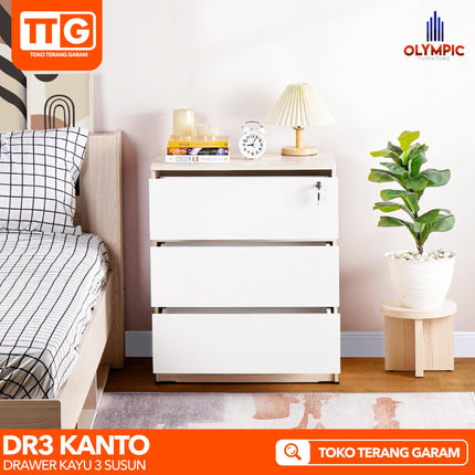 OLYMPIC - DR3 KANTO Drawer Kabinet Laci Kayu 3 Susun