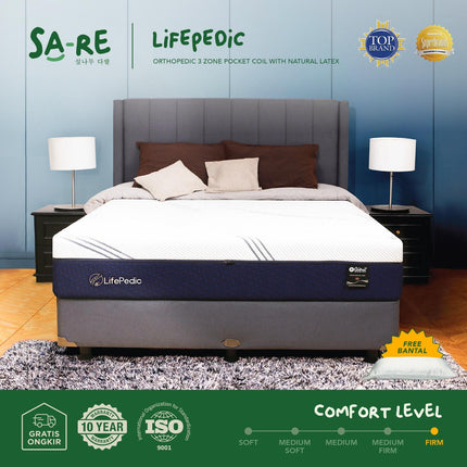 CENTRAL - DIAMOND LIFEPEDIC Kasur Spring Bed Orthopedic Kesehatan 3 Zone Pocket Spring With Natural Latex