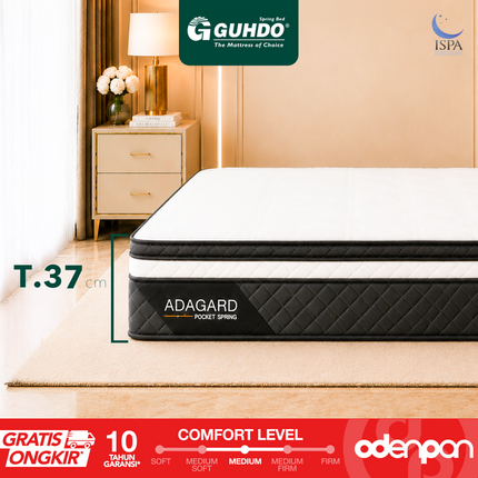 GUHDO - ADAGARD PILLOW TOP Kasur Spring Bed Pocket Coil Dengan Plush Pillow Top