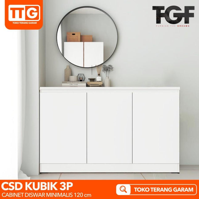 TGF - CSD KUBIK 120 Cabinet / Bufet Serbaguna Minimalis 3 Pintu