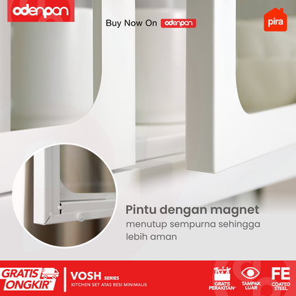 PIRA - VOSH MKCWU Kitchen Set Atas Besi Minimalis Dengan Kaca