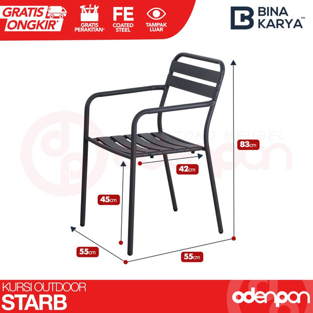 BINA KARYA - STAR B Kursi Santai / Kafe / Outdoor Chair Besi